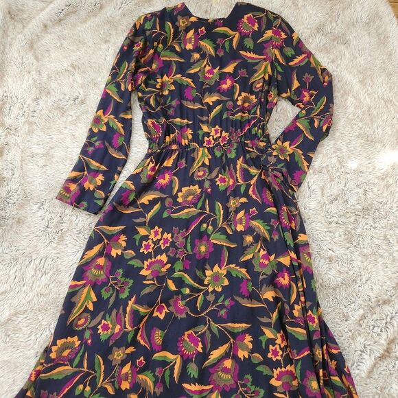 Vintage Dresses & Skirts - Dépèche‎ Mode Vintage Long Sleeve Floral Shirt Dress Size 8